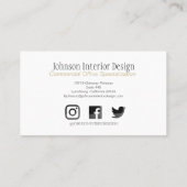 Carte De Visite Or moderne et jasmin Turquoise à main (Dos)