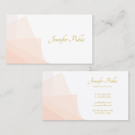 Carte De Visite Or moderne manuscrit Nom de script élégant tendanc (Devant / Derrière)