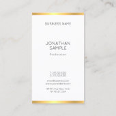 Carte De Visite Or moderne tendance Blanc Simple Modèle élégant (Dos)