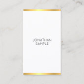 Carte De Visite Or moderne tendance Blanc Simple Modèle élégant (Devant)