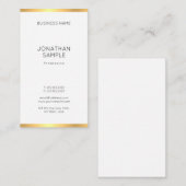 Carte De Visite Or moderne tendance Blanc Simple Professional Chic (Devant / Derrière)