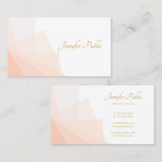 Carte De Visite Or moderne tendance manuscrit Nom de script élégan (Devant / Derrière)