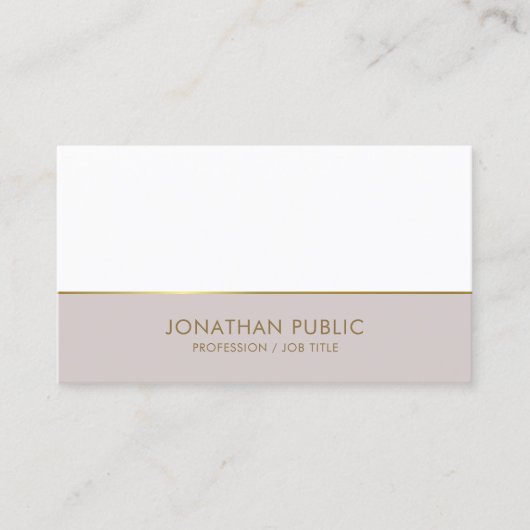 Carte De Visite Or moderne tendance Sophistiqué Plain Luxe (Devant)