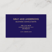 CARTE DE VISITE OR NAVY SIMPLE MINIMAL PROFESSIONNEL PROPRE (Dos)