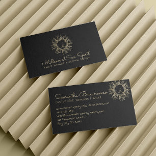 Carte De Visite Or noir abstrait spirituel céleste soleil