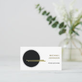 Carte De Visite Or Noir Batteur Monogramme (Debout devant)