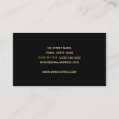 Carte De Visite Or Noir Batteur Monogramme (Dos)