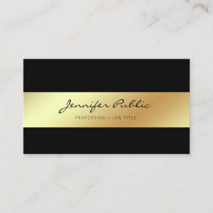 Carte De Visite Or noir blanc élégant moderne professionnel chic