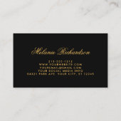 Carte De Visite Or noir de Bourgogne d'aquarelle élégante (Dos)