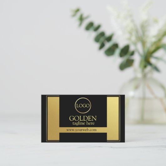 Carte De Visite Or noir de luxe (Debout devant)