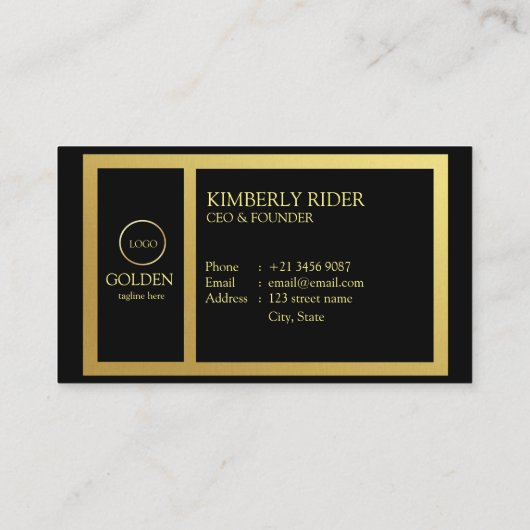 Carte De Visite Or noir de luxe  (Dos)