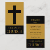 Carte De Visite Or/noir d'église (Devant / Derrière)