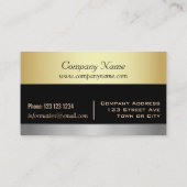 Carte De Visite Or noir élégant et professionnel argenté (Dos)