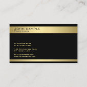 Carte De Visite Or noir élégant moderne de conception (Devant)