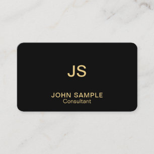 Carte De Visite Or noir élégant professionnel moderne de