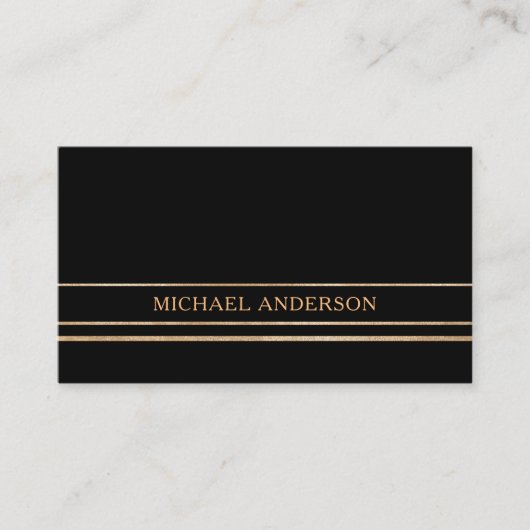 Carte De Visite Or noir et moderne (Devant)