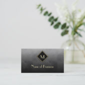 Carte De Visite Or Noir Luxe Monogramme (Debout devant)