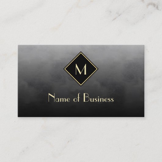 Carte De Visite Or Noir Luxe Monogramme (Devant)