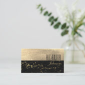 Carte De Visite Or noir professionnel moderne (Debout devant)