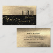 Carte De Visite Or noir professionnel moderne (Devant / Derrière)