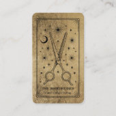 Carte De Visite Or Noir Tarot Céleste Coiffeur Code QR (Devant)