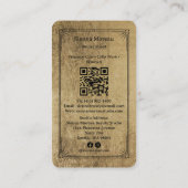 Carte De Visite Or Noir Tarot Céleste Coiffeur Code QR (Dos)
