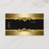 Carte De Visite Or Orné Classé Et Élégant Sur Noir Or (Dos)
