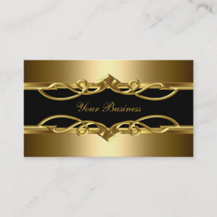 Carte De Visite Or Orné Classé Et Élégant Sur Or Noir 2