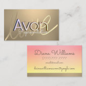 Carte De Visite Or personnalisé Avon (Devant / Derrière)