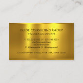 Carte De Visite Or personnalisé en métal jaune doré professionnel (Dos)
