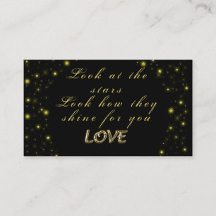 Carte De Visite Or personnalisé et étoiles brillantes sur noir