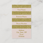 Carte De Visite Or personnalisé et rose (Dos)