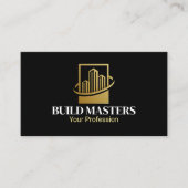 Carte De Visite Or Professionnel Constructeur Construction en Or N (Devant)