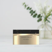 Carte De Visite Or professionnel élégant moderne, Noir (Debout devant)