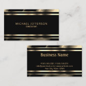 Carte De Visite Or professionnel et noir (Devant / Derrière)