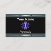 Carte De Visite Or professionnel et noir d'infirmier (Devant)