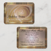 Carte De Visite Or professionnel floral élégant de rosette (Devant / Derrière)