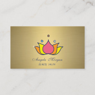 Carte De Visite Or professionnel lotus coloré