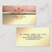 Carte De Visite Or Professionnel Moderne, Lotus Stripes (Devant / Derrière)