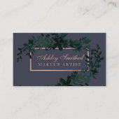 Carte De Visite or rose Aquarelle florale maquillage de feuille ma (Devant)