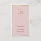 Carte De Visite Or rose blanc moderne Monogramme tendance luxe (Devant)