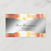 Carte De Visite Or Rose brillant Silver Shimmery avec logo (Devant)