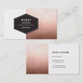 Carte De Visite Or rose de polygone (Devant / Derrière)