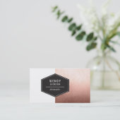 Carte De Visite Or rose de polygone (Debout devant)