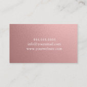 Carte De Visite Or rose de salon de coiffure moderne (Dos)