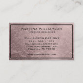 Carte De Visite Or rose d'empreinte de léopard chic moderne (Dos)