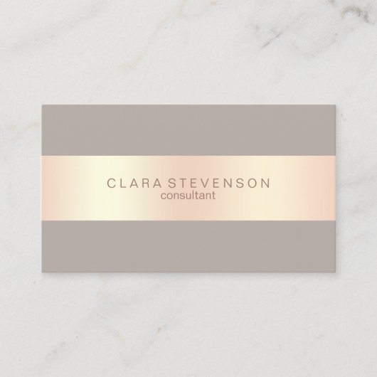 Carte De Visite Or rose d'en cuivre élégant moderne et conseiller (Devant)