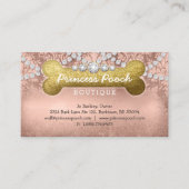 Carte De Visite Or rose d'os de marcheuse de princesse Pooch Dog (Devant)