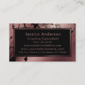 Carte De Visite Or rose dramatique et texture marbrée par noir (Dos)