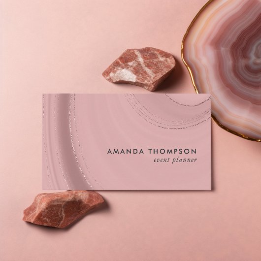 Carte De Visite Or rose et agate rose